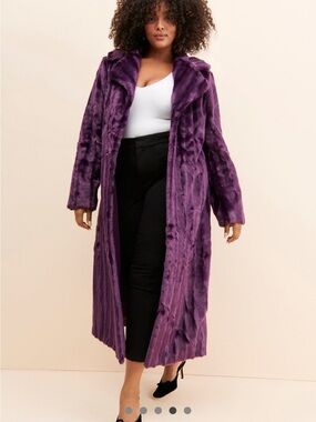 Unreal Fur Deep Purple Faux Fur Teddy Coat Vegan
